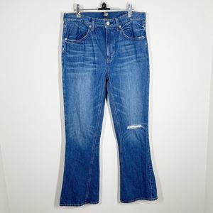 Edwin Averi Flare‎ Jeans Womens Size 29 Pretender Med Wash Distressed High Rise